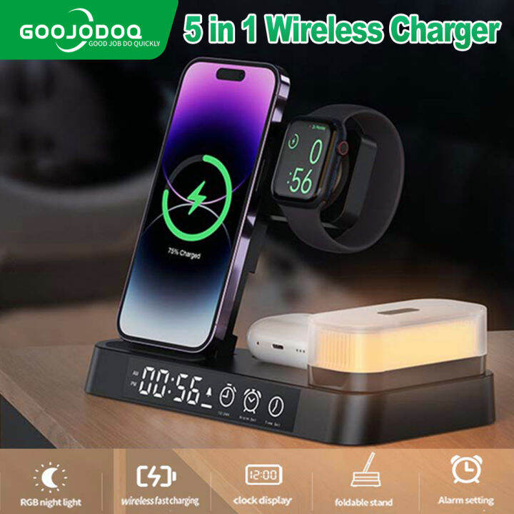 GOOJODQ 5in1 Wireless Charger for iphone iWatch airpods Fast PD