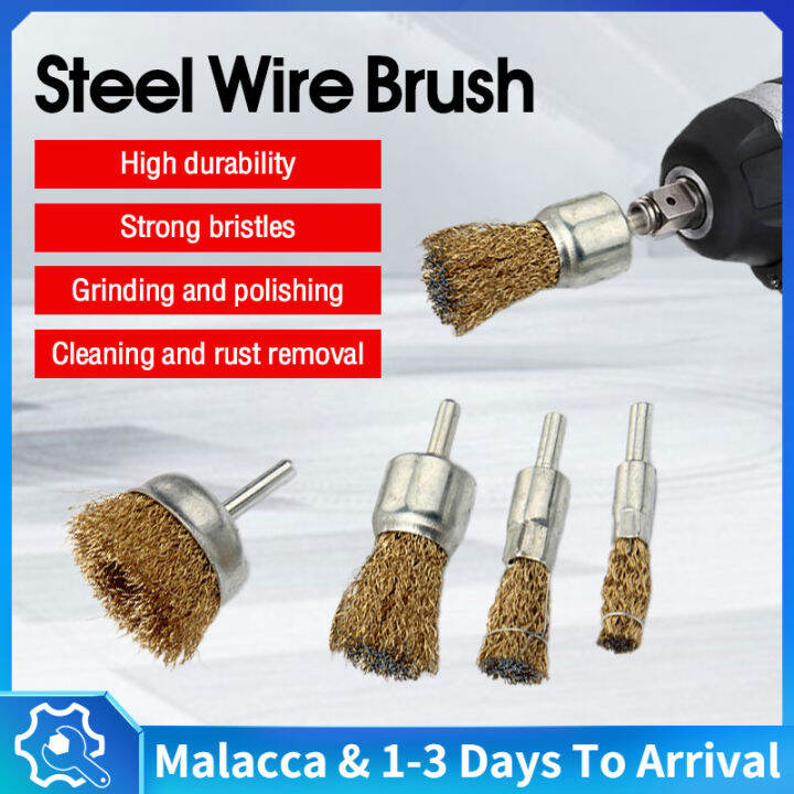 Wire Brush Brass Steel Wire Brush Polishing Wheels Brass Shank Rotary