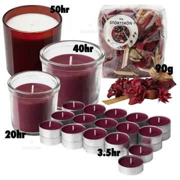 STÖRTSKÖN scented candle in glass, Berries/red, 50 hr - IKEA