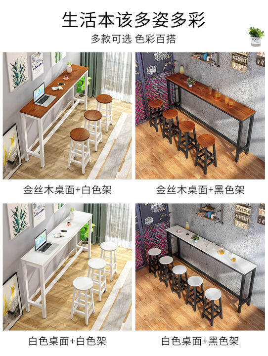 WallSide Bar Counter Home Balcony Bar Table by Window Bar Table Milk