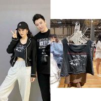 Brandymelville เสื้อกล้ามตัดขอบขนสไตล์อเมริกันแบบเดียวกับหยางมี่ Ouyang nana สายเดี่ยวเอวสูงโชว์สะดือ BM