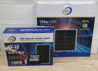 สปอร์ตไลท์ โซล่าเซลล์ JMF 100W แบตอึดคุณภาพดี 10-12 ชั่วโมงสว่างถึงเช้า