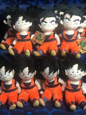 ตุ๊กตา Dragon Ball Z.  Goko &amp; Gohan. STD.  ท่านั่ง   ลิขสิทธิ์แท้  Disney. ขนาด 7  นิ้ว