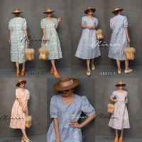 (นางแบบใส่ชุดขาย) FW V1 CutE PasTeL in The CitY DReSS เดรสสุดคิ้ว เดรสคอเหลี่ยม ผ้า Jacquard ผ้าทอลายดอกนูน เดรสแขนตุ๊กตา สีพาสเทล น่ารักน่าสะสมทุกสี