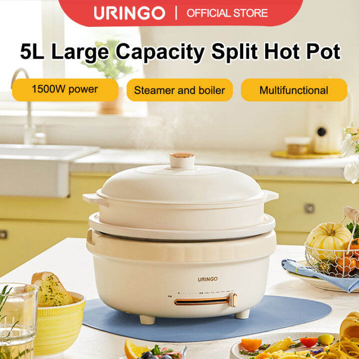 URINGO Multifunctional Electric Hot Pot Split Type 5L Large Capacity