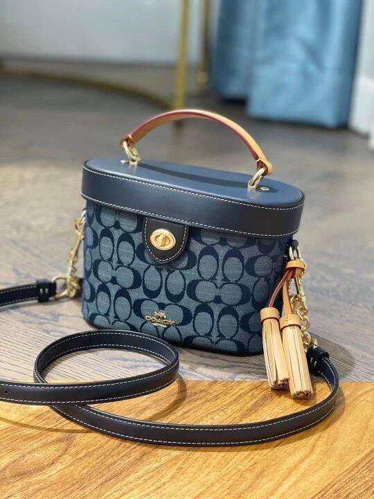 Kay Crossbody In Signature Chambray Signature chambray and refined calf ...