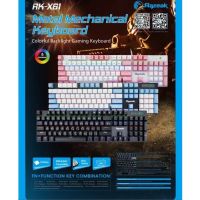 Razeak RK-X61 Metal Mechanical Keyboard Gaming BLUESWITCH แถมคีแคป 1ชุด ประกัน 1ปี