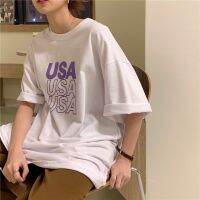 Vone ส่งเร็วจากไทย เสื้อยืดแขนสั้นOVERSIZE สกรีนUSA เนื้อผ้าดี ใส่สบาย เหมาะกับอาการเมืองร้อน A015