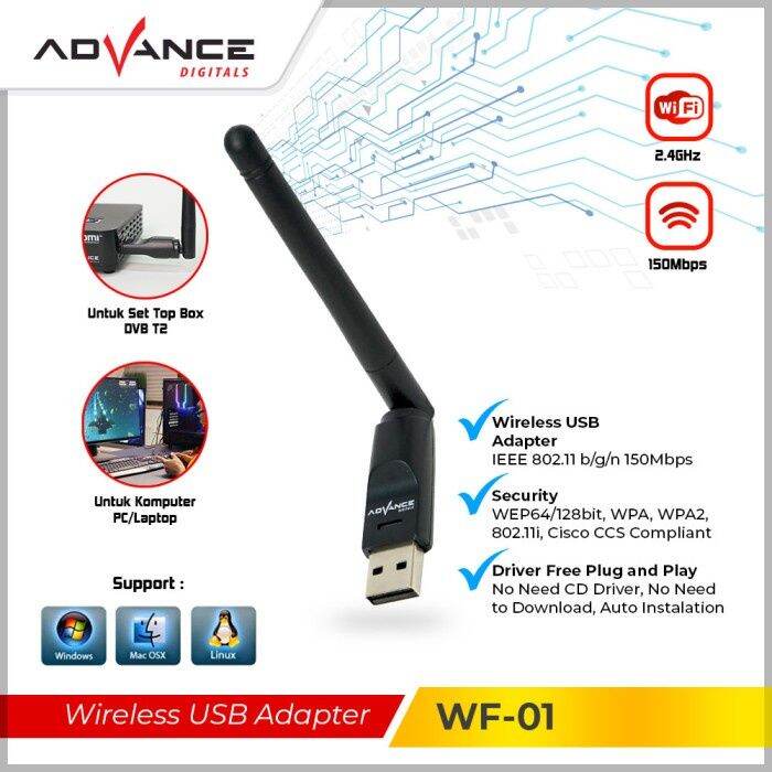 Dongle Advance USB Dongle Wifi Wireless Adapter Receiver WF01 Lazada