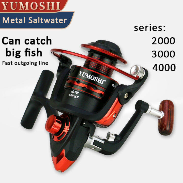 0 Resistance Metal Saltwater Fishing Reel DM2000-DM5000 Bearings 5.2:1 ...