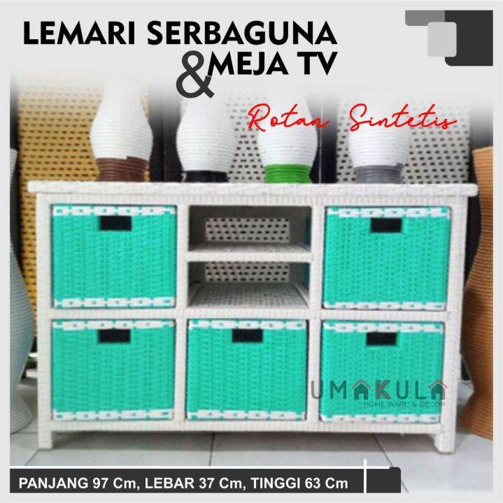 Lemari Rak Laci Dvd Mini Warna Laci Rotan Sintetis Motif Rantai Murah Meja Tv Dvd Dan Ps