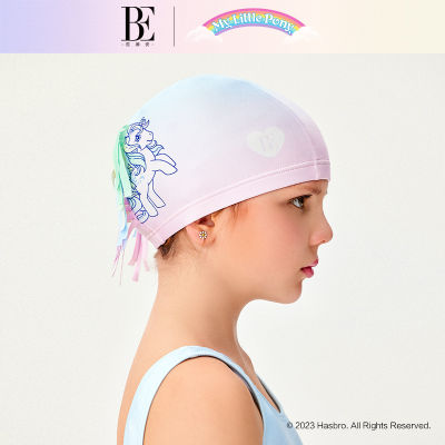 BE หมวกว่ายน้ำสำหรับเด็กสินค้าใหม่2023ยี่ห้อ vandan Little Pony หมวกว่ายน้ำป้องกันคลอรีนไล่ระดับสีสมาร์ทไม่รัดหัว