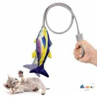 ของเล่นแมว ตุ๊กตาปลาแคทนิป เหยื่อตกแมว ปลาcatnip ปลาดุ๊กดิ๊ก ตุ๊กตาแคทนิป แคทนิป แบบมีเชือก ปลาดิ้น MONKEY