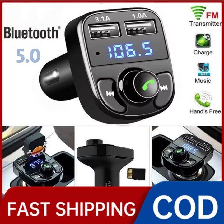 【C0D】Dual USB Car Handsfree Wireless Bluetooth Kit FM Transmitter Car