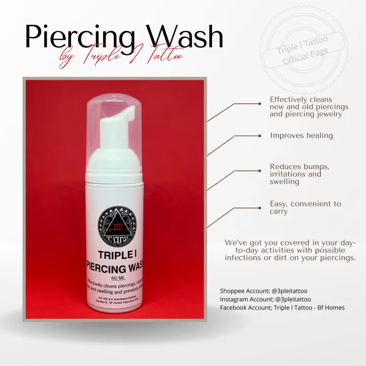 Piercing Wash Piercing Aftercare by Triple I Tattoo Lazada PH