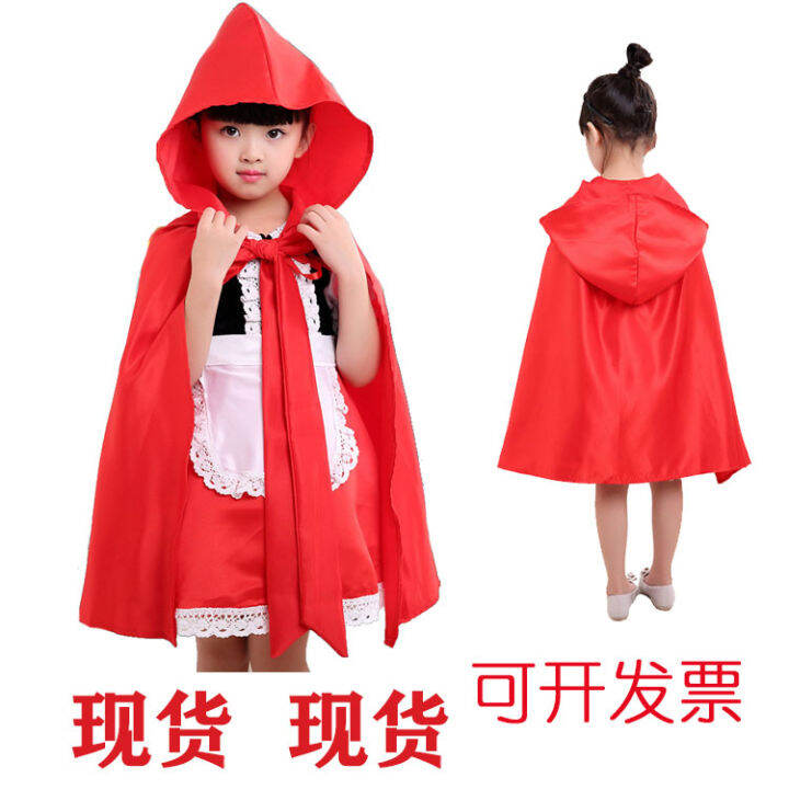 Halloween Children's Little Red Riding Hood Costumes Red Cloak School