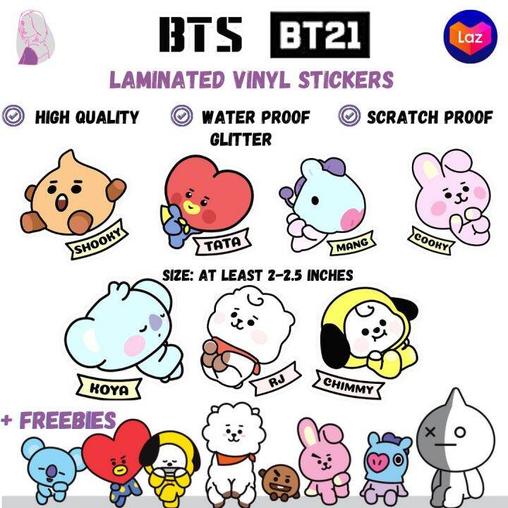 BTS X BT21 Deco Stickers 8/7pcs Kpop Idol + Free BT21 2023 Mini ...