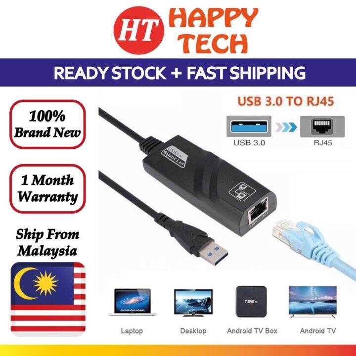 ♥Pengiriman SFREE♥Adaptor USB 3.0 Gigabit, kartu jaringan USB