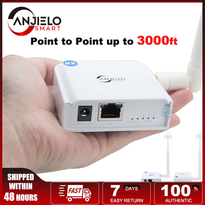SALE／99%OFF】 ANJIELO SMART Wireless Bridge Point-to-Point Long Range  Wireless Access with 20DBi High-Gain Antenna,100Mbps 2.4G WiFi Bridge  Supports 3000ft Transmis