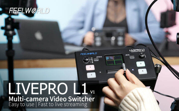 FEELWORLD LIVEPRO L1 V1 Multi Camera Video Mixer Switcher 2 Inch LCD ...