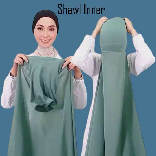 cara pakai shawl chiffon