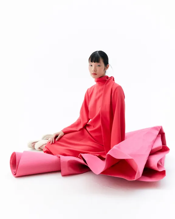 DOTLINEPLAIN / BRASSIERE DRESS HOT PINK Lazada.co.th