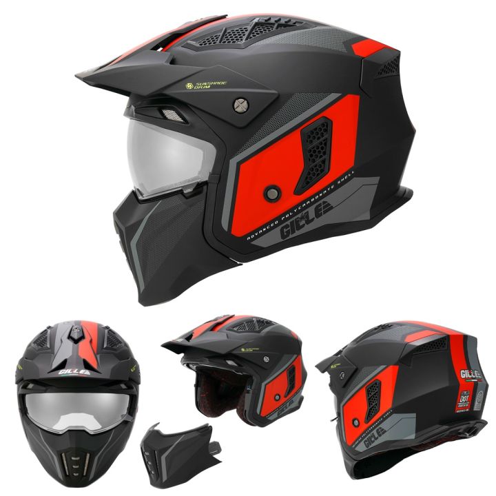 Gille Squadron Raptor Full Face & Half Face Modular Helmets Gille ...