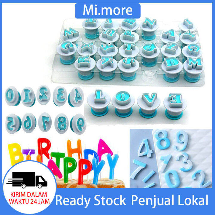 Mi More 26pcs Cetakan Huruf Plunger Huruf Besar Kecil Dan 10 Pcs Angka