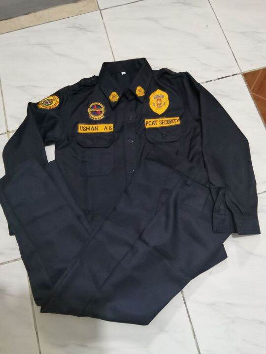 Security Guard Set Uniform With Patches (sosia, Padpao, Name, Agency 