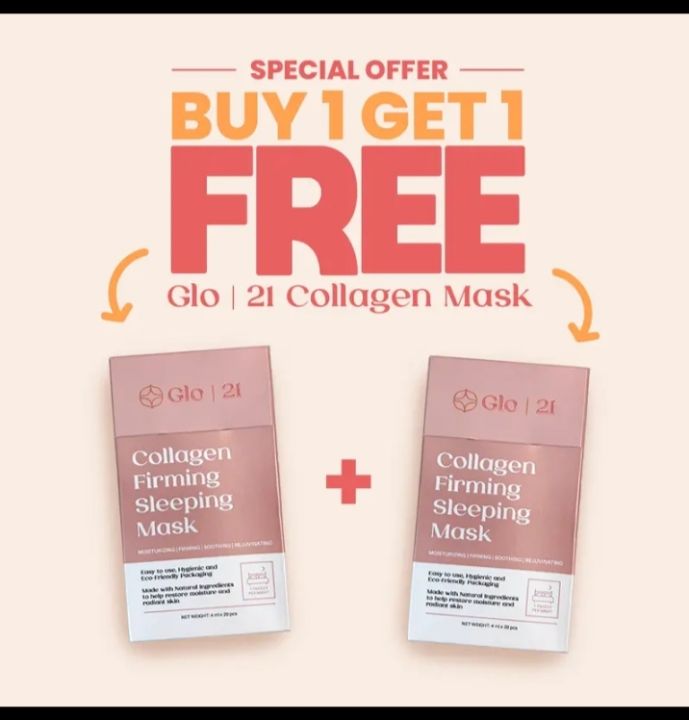 GLO 21 (Buy1Take1) Collagen Firming mask With Freebies | Lazada PH