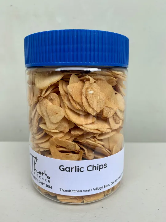 Salted Garlic Chips in a 355mL PET Jar with blue cap Lazada PH