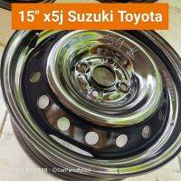 (ราคาต่อวง)กะทะลัอขอบ15 #ดุม54.1 #4รู100 Suzuki Toyota ถอดป้ายแดง เก็บสีให้เนียนๆ