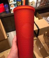 Starbucks USA Jelly Coral Red Studded Tumbler