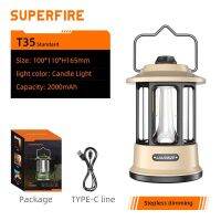 Superfire T35 ไฟตั้งแคมป์ กลางแจ้ง ไฟฉายค้นหา แบบพกพา สีขาว / แสงอุ่น ทํางาน พลังงานสูง ชาร์จได้ เดินทาง ทํางาน กันน้ํา