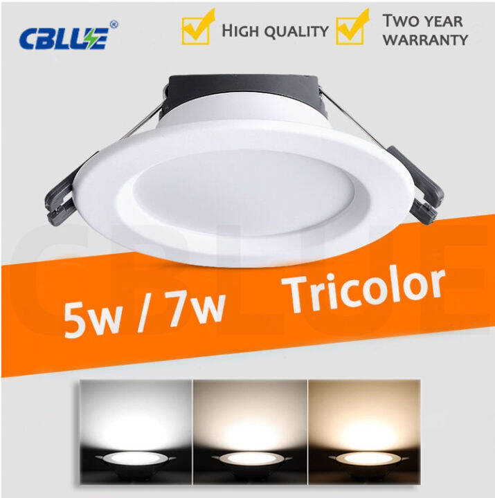 [Warranty]CBLUE LED Downlight 220V Spot Three colors dimming 5W 7W