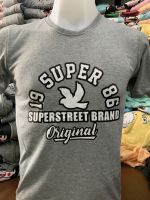 19 Super เสื้อยืดคอกลม​ เทาอ่อน​ แขนสั้น