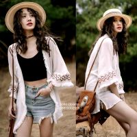 Hot !! New !! เสื้อคลุมโบฮีเมียนปักลาย By  Boho closets ผ้าเนื้อดีปักลายแน่นๆ งานสวยมาก  สำหรับใส่ออกงาน  กันแดด เที่ยวทะเลชิวๆ  ผ้าพริ้วสวย มีน้ำหนัก