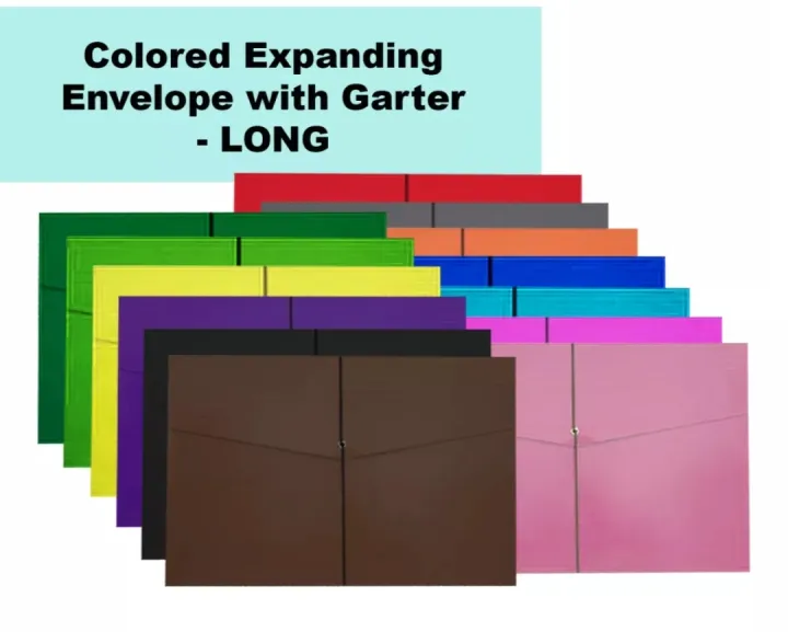 assorted color expanded envelope long envelope with garter (6/12pcs