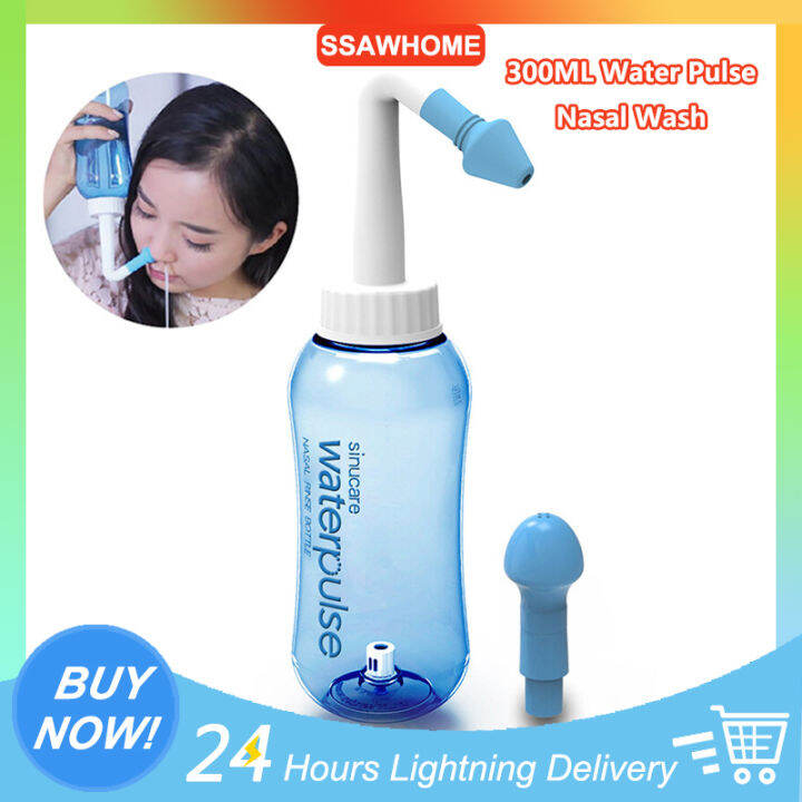 300ML Water Pulse Nasal Wash Neti Pot Nose Rinsing Bottle Irrigater ...