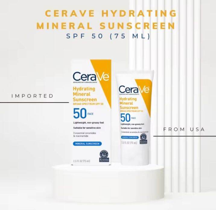 CeraVe SPF 50 Hydrating Mineral Sunscreen 75ml | Lazada PH