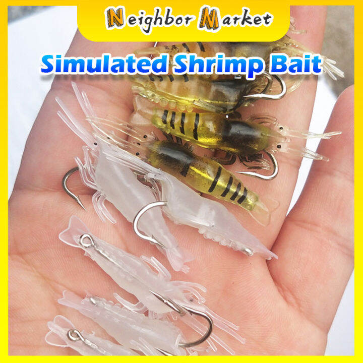 PVC Silicone Simulated Shrimp Fishing Lures Artificial Soft Shrimp Lure
