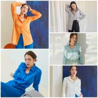 TIYA BARE SHIRT (5 สี) เสื้อเชิ้ตเสื้อทำงานแขนยาวผ้า silky ผ้าลื่นนิ่มสบาย ใส่แล้วไม่ร้อน PREORDER 7-14 DAYS