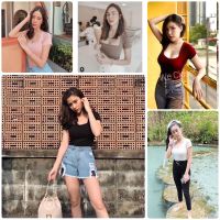 ??TOP 9 SHOP?? บอดี้สูท คอเหลี่ยม ‼️เป้าแกะได้ กระดุมแป๊ก‼️ แขนสั้นแช่บๆ ♥️Bodysuit♥️?รุ่น  Body33