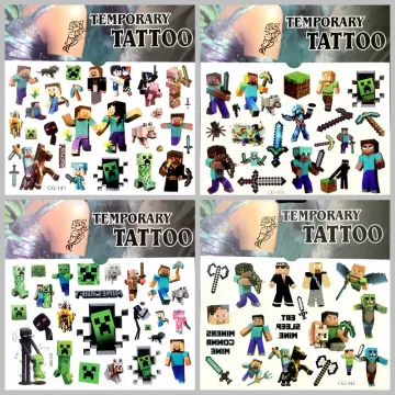 10 Sheets Minecraft Temporary Tattoos ~ Birthday Party Supplies Favors by  FiestaDepot on Et… | Minecraft birthday, Minecraft birthday party, Birthday  party supplies
