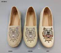 พร้อมส่งจากไทย รองเท้าคัทชู D641290-C หน้าเสือ งานปัก หัวมน flat shoe  รองเท้าหุ้มส้น หน้าเสือ