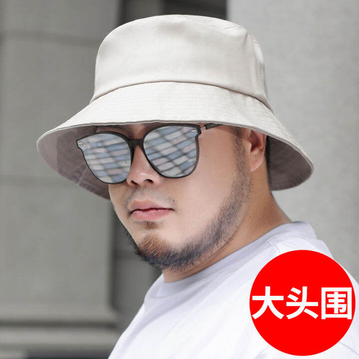 Bucket Hat Big Head Circumference Summer Light Board plus Size Large Size Extra Large Hat Men