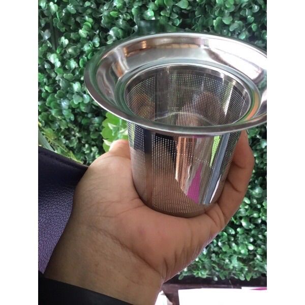 แก้วกรองสแตนเลส-ใช้กรอง-ชาเขียว-ชาใต้-โอเลี้ยง-ชงแก้วต่อแก้ว