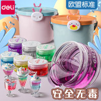 Deli โคลนคริสตัลสำหรับเด็กปลอดภัยปลอดสารพิษไม่ติดมือของเล่นสำหรับเด็กผู้หญิงและเด็กๆน้ำลายใสตีฟองกาวเมือก