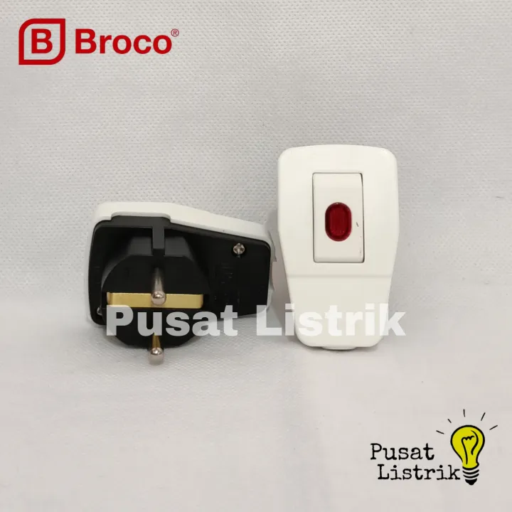 Steker Arde + Switch Broco Colokan Bulat On/Off Broco | Lazada Indonesia