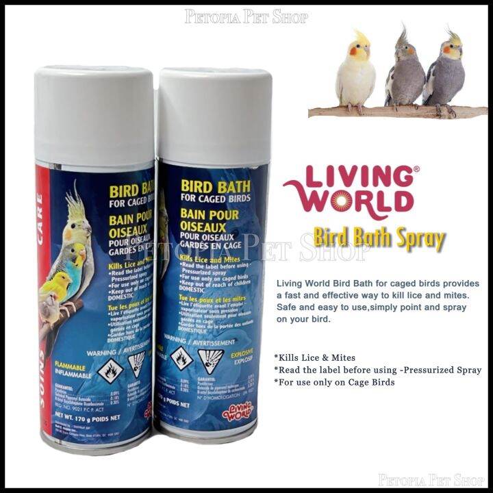 Living World Bird Bath Spray Caged Birds Domestic Parrots Kill Lice